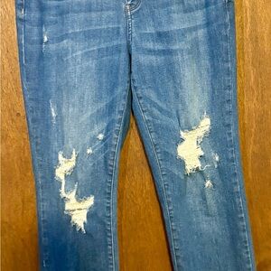 Distressed Blue Jeans